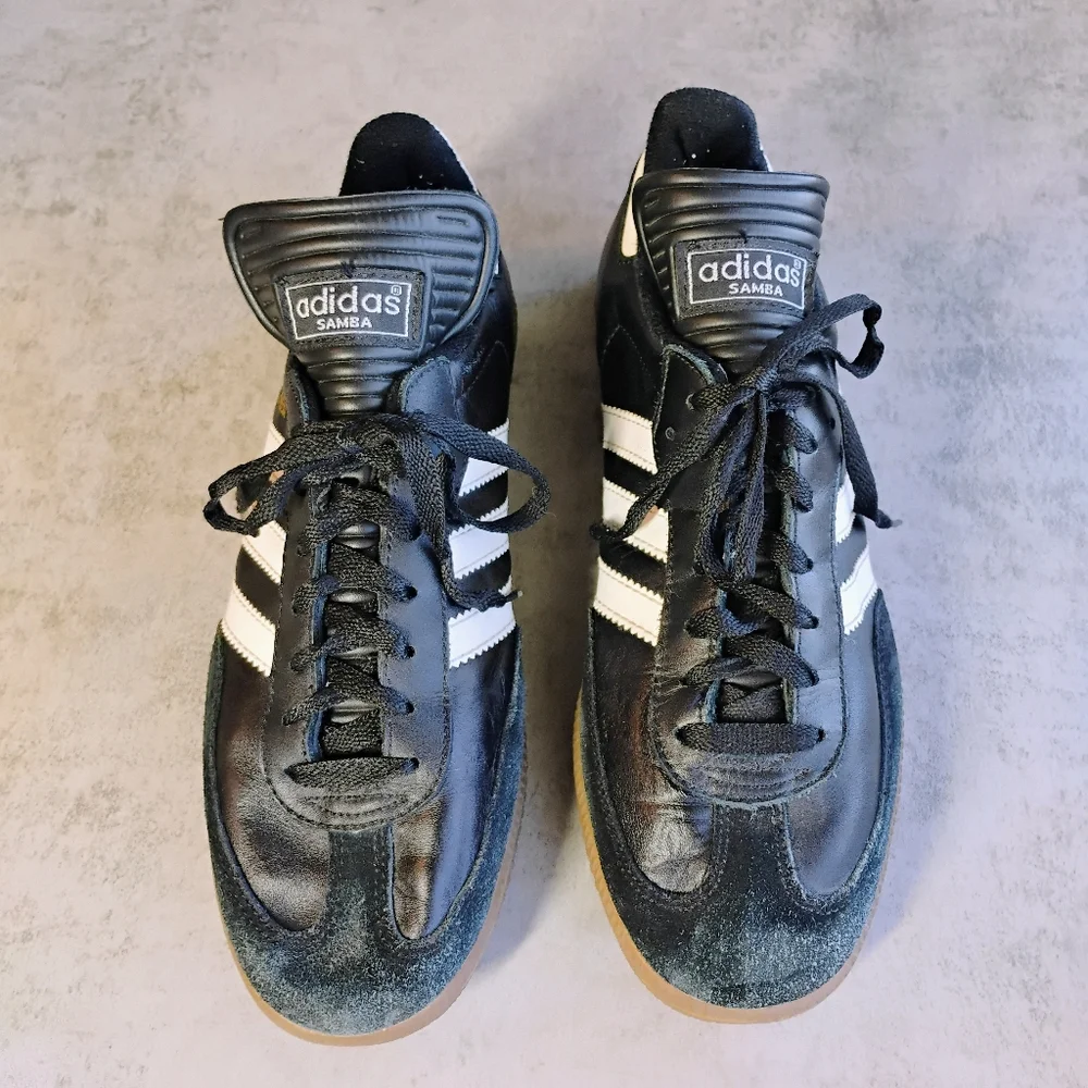 Adidas Samba OG Sneaker Black White Gum Bottom Mens 8.5 Suede Leather Classic‎